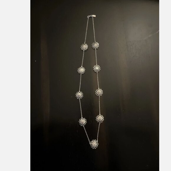 Kate Spade Oops-a-Daisy 32" Necklace Silver Tone with Crystals EUC - Picture 4 of 4